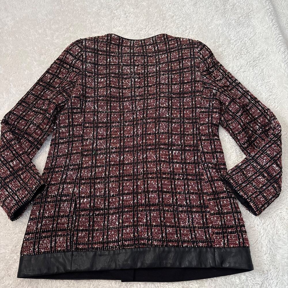 Express Womens Tweed Purple Plaid Blazer Preppy Business Career Work Wear Sz M - Picture 2 of 7